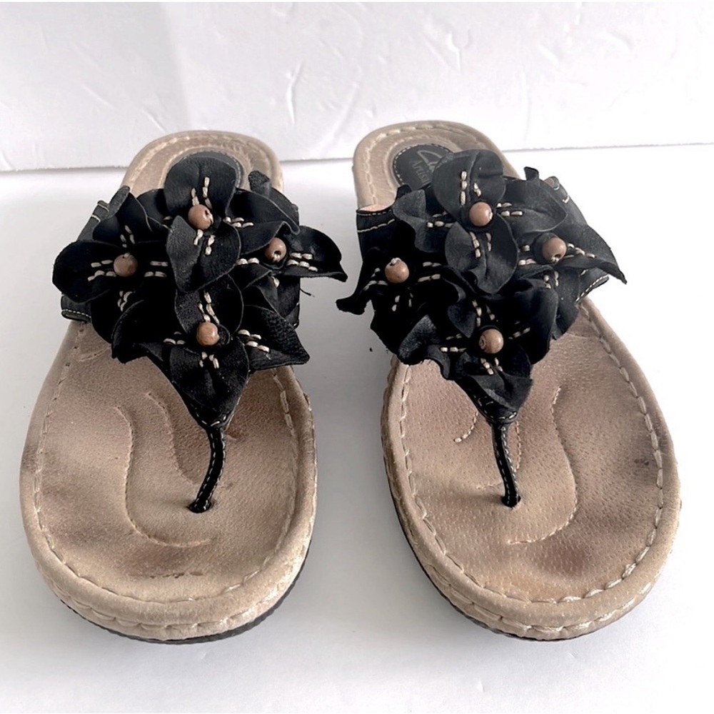 CLARKS Artisan Women’s Leather Sandals Slides Slip Ons Platform Shoes Size 11M - Picture 5 of 5